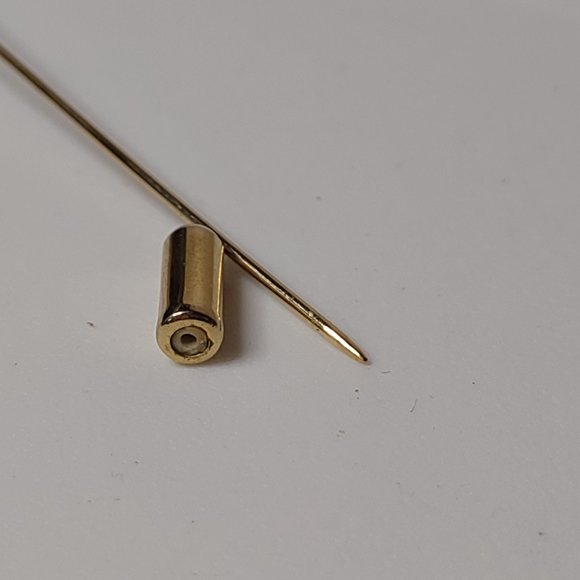 Gold Tone And Brown Cute Vintage Stick Pin - Picture 10 of 10